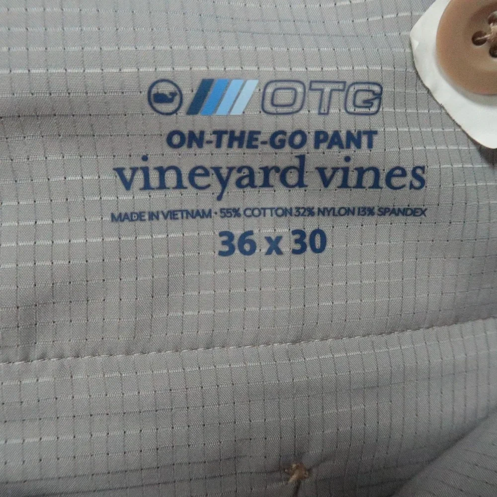 Vineyard Vines Pants Mens 36x30 Khaki On The Go Chino Stretch Zip Pocket OTG